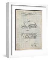 PP1046-Antique Grid Parchment Snow Mobile Patent Poster-Cole Borders-Framed Giclee Print