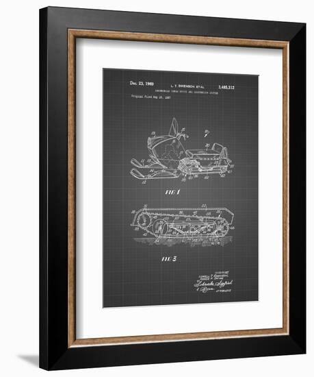 PP1046-Black Grid Snow Mobile Patent Poster-Cole Borders-Framed Giclee Print