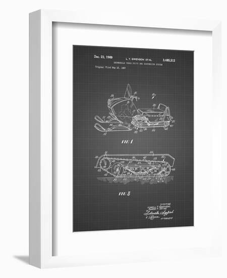 PP1046-Black Grid Snow Mobile Patent Poster-Cole Borders-Framed Giclee Print