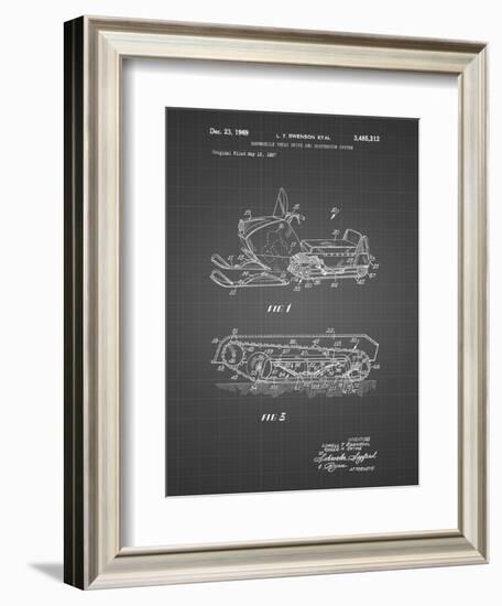 PP1046-Black Grid Snow Mobile Patent Poster-Cole Borders-Framed Giclee Print