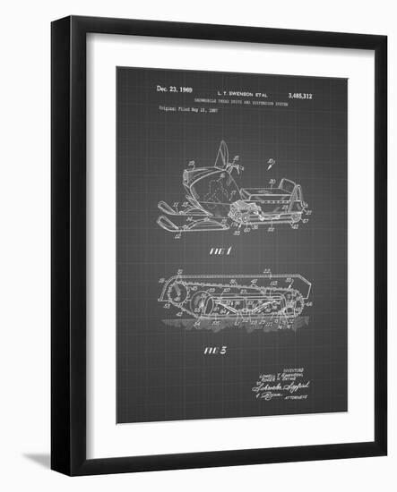 PP1046-Black Grid Snow Mobile Patent Poster-Cole Borders-Framed Giclee Print