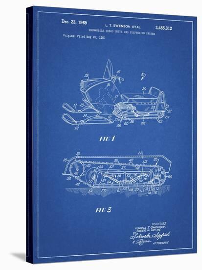 PP1046-Blueprint Snow Mobile Patent Poster-Cole Borders-Stretched Canvas