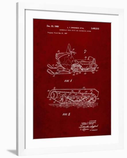 PP1046-Burgundy Snow Mobile Patent Poster-Cole Borders-Framed Giclee Print