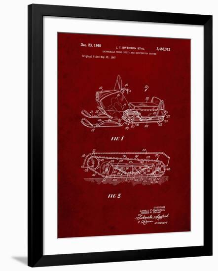 PP1046-Burgundy Snow Mobile Patent Poster-Cole Borders-Framed Giclee Print