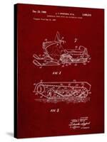 PP1046-Burgundy Snow Mobile Patent Poster-Cole Borders-Stretched Canvas