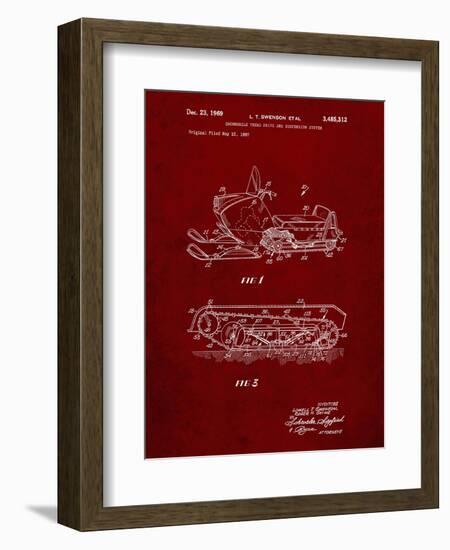 PP1046-Burgundy Snow Mobile Patent Poster-Cole Borders-Framed Giclee Print