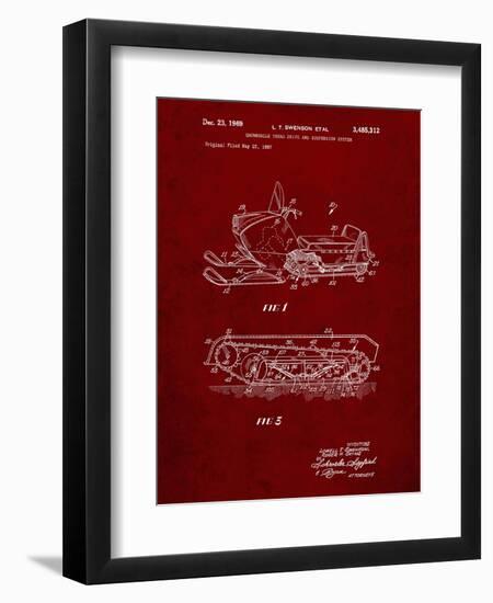 PP1046-Burgundy Snow Mobile Patent Poster-Cole Borders-Framed Giclee Print