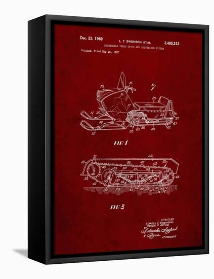 PP1046-Burgundy Snow Mobile Patent Poster-Cole Borders-Framed Stretched Canvas