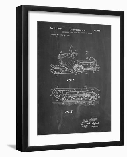 PP1046-Chalkboard Snow Mobile Patent Poster-Cole Borders-Framed Giclee Print