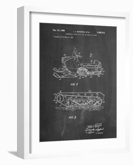 PP1046-Chalkboard Snow Mobile Patent Poster-Cole Borders-Framed Giclee Print