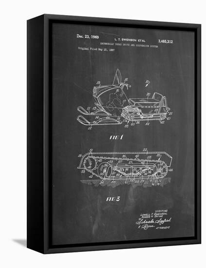 PP1046-Chalkboard Snow Mobile Patent Poster-Cole Borders-Framed Stretched Canvas