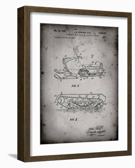 PP1046-Faded Grey Snow Mobile Patent Poster-Cole Borders-Framed Giclee Print