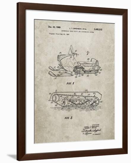 PP1046-Sandstone Snow Mobile Patent Poster-Cole Borders-Framed Giclee Print