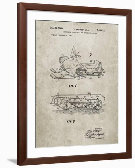 PP1046-Sandstone Snow Mobile Patent Poster-Cole Borders-Framed Giclee Print