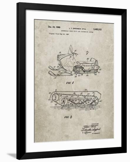 PP1046-Sandstone Snow Mobile Patent Poster-Cole Borders-Framed Giclee Print