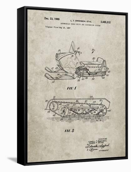PP1046-Sandstone Snow Mobile Patent Poster-Cole Borders-Framed Stretched Canvas