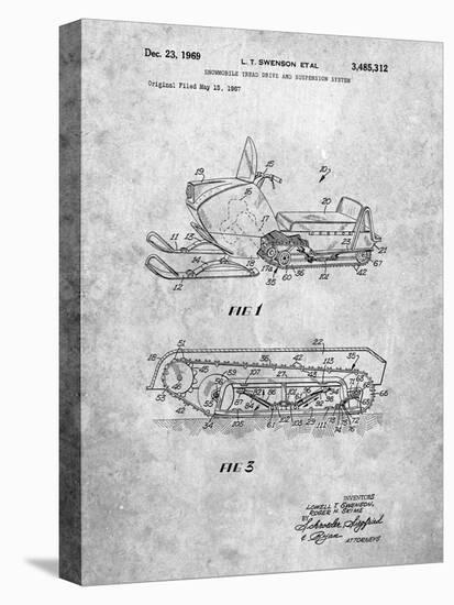 PP1046-Slate Snow Mobile Patent Poster-Cole Borders-Stretched Canvas