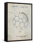 PP1047-Antique Grid Parchment Soccer Ball Layers Patent Poster-Cole Borders-Framed Stretched Canvas