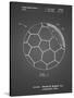 PP1047-Black Grid Soccer Ball Layers Patent Poster-Cole Borders-Stretched Canvas