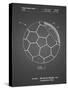 PP1047-Black Grid Soccer Ball Layers Patent Poster-Cole Borders-Stretched Canvas