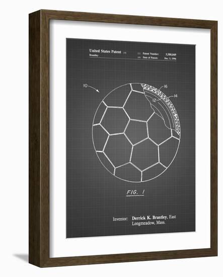 PP1047-Black Grid Soccer Ball Layers Patent Poster-Cole Borders-Framed Giclee Print