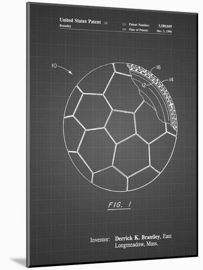 PP1047-Black Grid Soccer Ball Layers Patent Poster-Cole Borders-Mounted Giclee Print