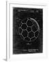 PP1047-Black Grunge Soccer Ball Layers Patent Poster-Cole Borders-Framed Giclee Print