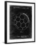 PP1047-Black Grunge Soccer Ball Layers Patent Poster-Cole Borders-Framed Giclee Print