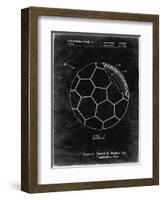 PP1047-Black Grunge Soccer Ball Layers Patent Poster-Cole Borders-Framed Giclee Print