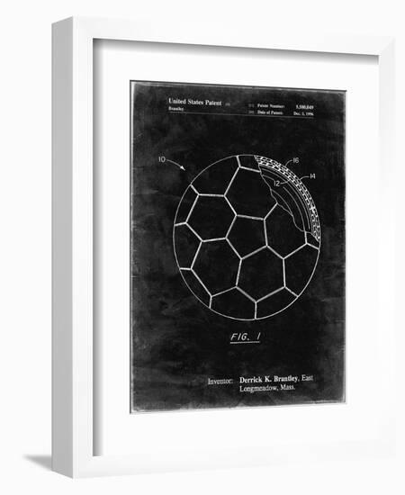 PP1047-Black Grunge Soccer Ball Layers Patent Poster-Cole Borders-Framed Giclee Print