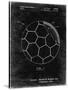 PP1047-Black Grunge Soccer Ball Layers Patent Poster-Cole Borders-Stretched Canvas