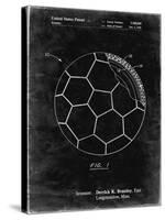 PP1047-Black Grunge Soccer Ball Layers Patent Poster-Cole Borders-Stretched Canvas