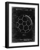 PP1047-Black Grunge Soccer Ball Layers Patent Poster-Cole Borders-Framed Giclee Print