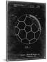 PP1047-Black Grunge Soccer Ball Layers Patent Poster-Cole Borders-Mounted Giclee Print
