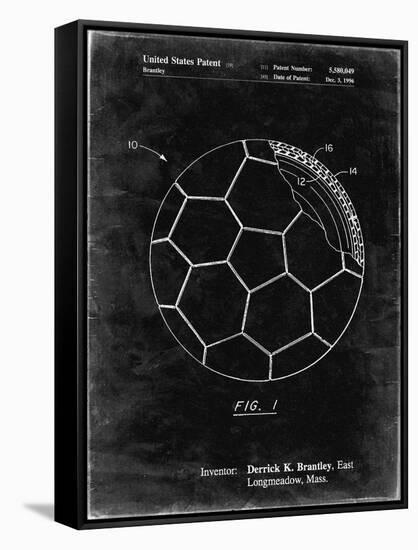 PP1047-Black Grunge Soccer Ball Layers Patent Poster-Cole Borders-Framed Stretched Canvas