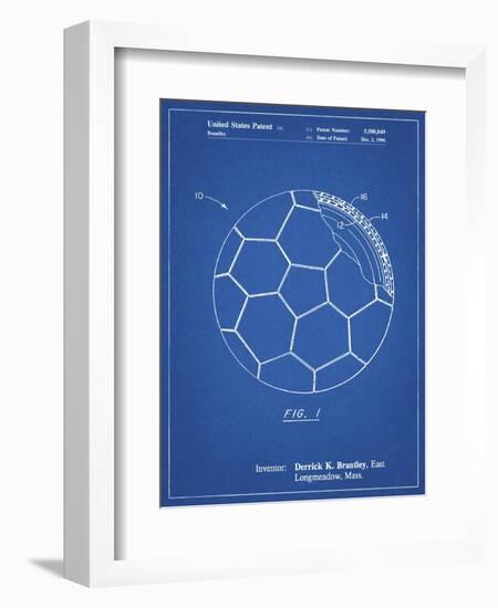 PP1047-Blueprint Soccer Ball Layers Patent Poster-Cole Borders-Framed Giclee Print