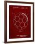 PP1047-Burgundy Soccer Ball Layers Patent Poster-Cole Borders-Framed Giclee Print