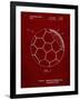 PP1047-Burgundy Soccer Ball Layers Patent Poster-Cole Borders-Framed Giclee Print