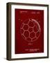 PP1047-Burgundy Soccer Ball Layers Patent Poster-Cole Borders-Framed Giclee Print