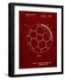 PP1047-Burgundy Soccer Ball Layers Patent Poster-Cole Borders-Framed Giclee Print