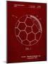 PP1047-Burgundy Soccer Ball Layers Patent Poster-Cole Borders-Mounted Giclee Print