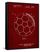 PP1047-Burgundy Soccer Ball Layers Patent Poster-Cole Borders-Framed Stretched Canvas