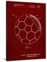 PP1047-Burgundy Soccer Ball Layers Patent Poster-Cole Borders-Stretched Canvas