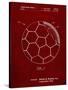 PP1047-Burgundy Soccer Ball Layers Patent Poster-Cole Borders-Stretched Canvas