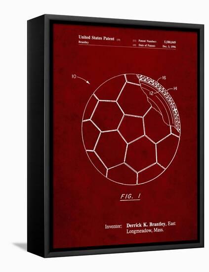 PP1047-Burgundy Soccer Ball Layers Patent Poster-Cole Borders-Framed Stretched Canvas