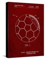 PP1047-Burgundy Soccer Ball Layers Patent Poster-Cole Borders-Stretched Canvas