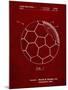 PP1047-Burgundy Soccer Ball Layers Patent Poster-Cole Borders-Mounted Giclee Print