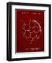 PP1047-Burgundy Soccer Ball Layers Patent Poster-Cole Borders-Framed Giclee Print