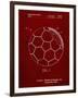 PP1047-Burgundy Soccer Ball Layers Patent Poster-Cole Borders-Framed Giclee Print