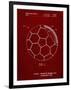 PP1047-Burgundy Soccer Ball Layers Patent Poster-Cole Borders-Framed Giclee Print